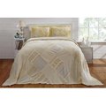Better Trends Better Trends BSRCTWYE Twin Ruffled Chenille Patchwork Bedspread; Yellow - 81 in. BSRCTWYE